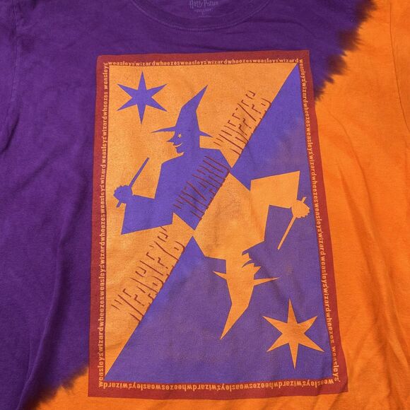 Harry Potter Weasleys Wizard Wheezes Shirt Mens Large Purple Orange Graphic - Picture 4 of 7
